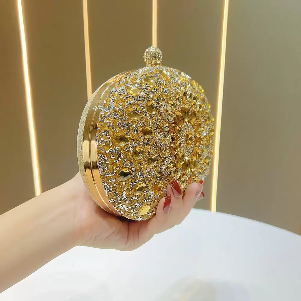 Elegant Golden Lady's Handbag - Sunflower Party Bag